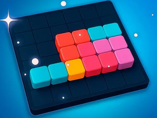 Block Puzzle blocks on a grid puzzle board